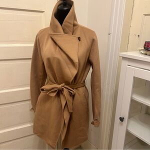 Soia & Kyo Camel Wool Blend Trench Coat Classy Quiet Luxury Minimalist Ballet
